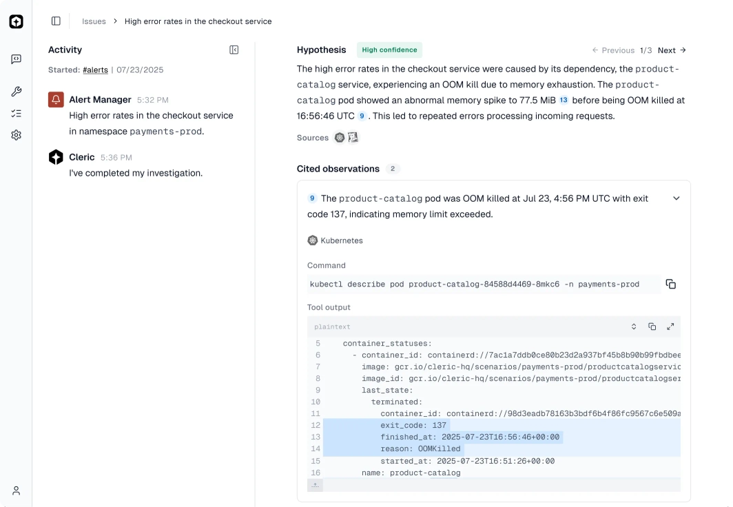 Find and fix Kubernetes failures fast